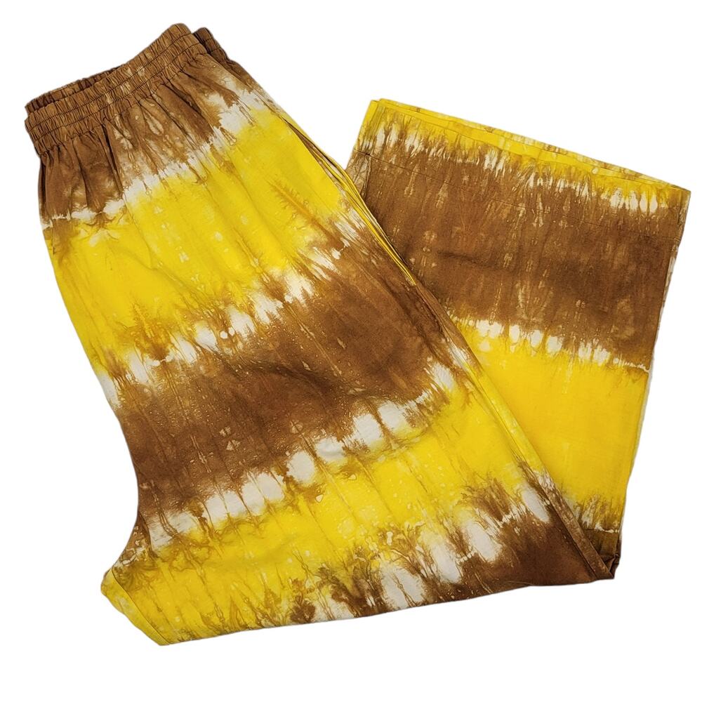 Anthropologie WHIT TWO Cotton Shibori Tie Dye Crop Lantern Leg Pants - Size L - Picture 3 of 6